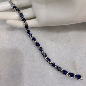 Masola SapphireSterling Silver Tennis Bracelet